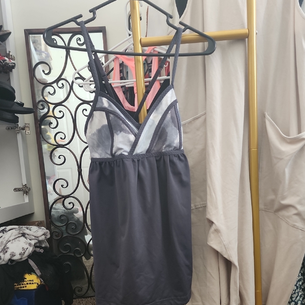 Lululemon Athletica Black and Gray Tank Top